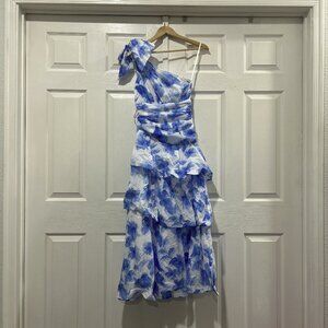 One Shoulder Floral Tiered Maxi Dress-SIZE 2-NEW WITH TAGS